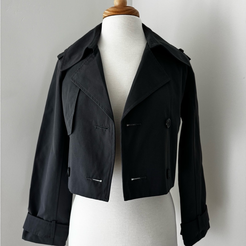NEW! Abercrombie & Fitch Charcoal Cropped Trench Coat